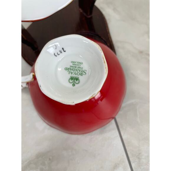 Royal Standard Fashion Tea cup and Saucer Red Pink Floral - Picture 8 of 16